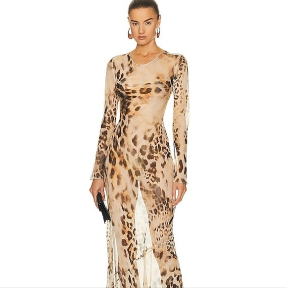 Retrofete Dresses & Skirts - retrofete Vienna Dress maxi long sleeve sheer